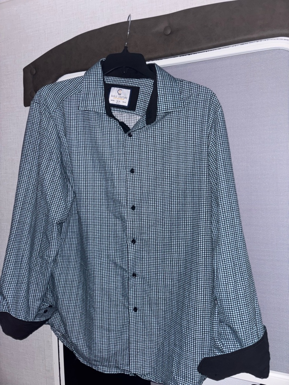 Men's Black & blue Check Dress Shirt